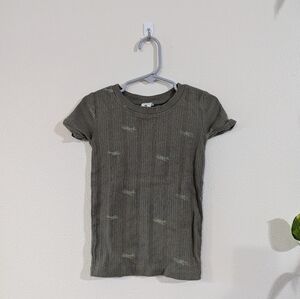 KQ Ribbed Airplane Pajama Top